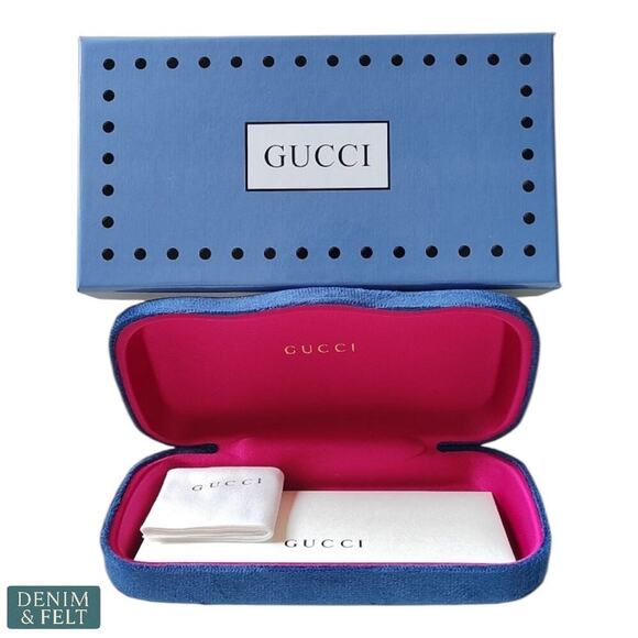 GUCCI GG0956S Rectangle Sunglasses Black/Gold Frame Grey Lens 54-19 Italy NEW - Picture 8 of 16